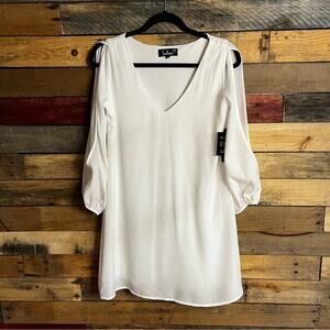 Lulu’s Shifting Dears White Long Sleeve Dress Size‎ XS